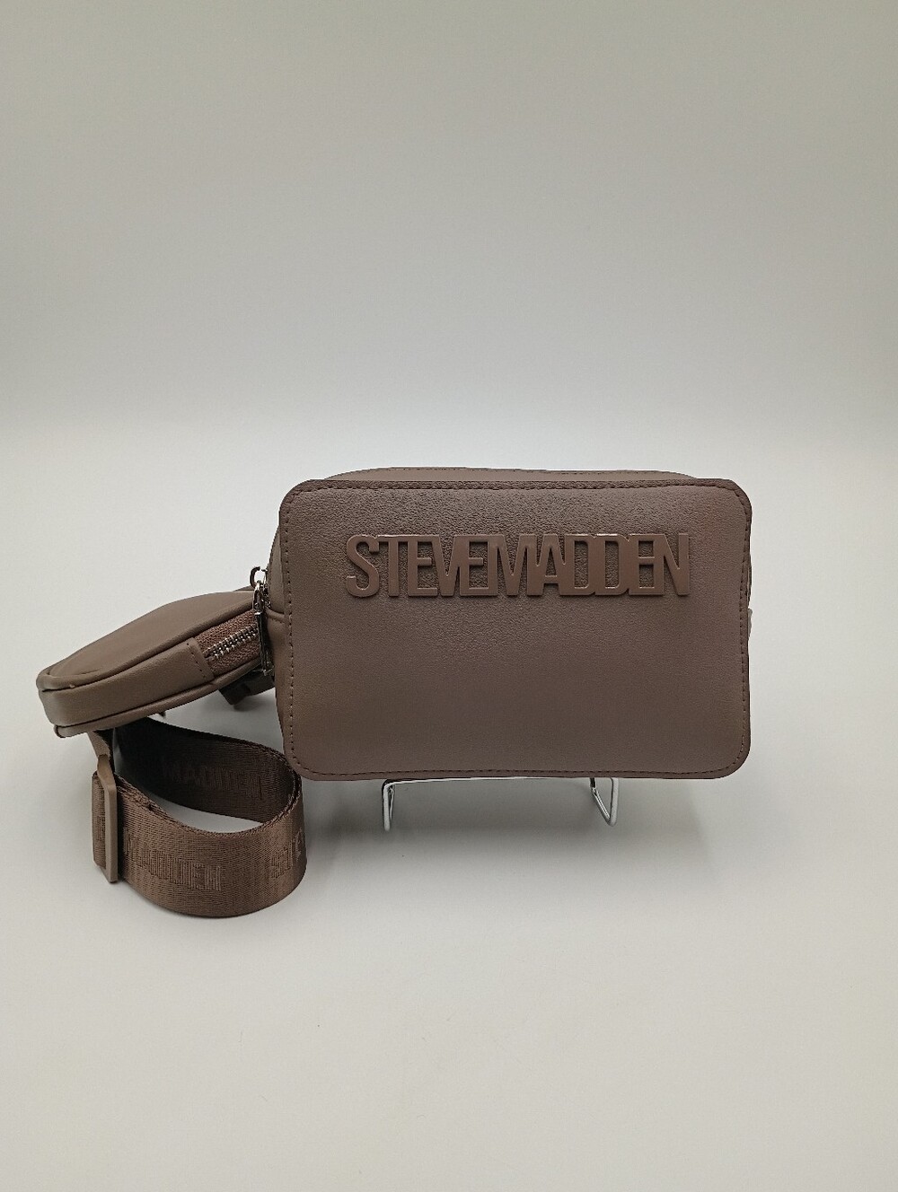 Steve Madden Crossbody/Belt Bag. W/ Earbuds, Coin, Lippie Holder. Taupe, NWT.